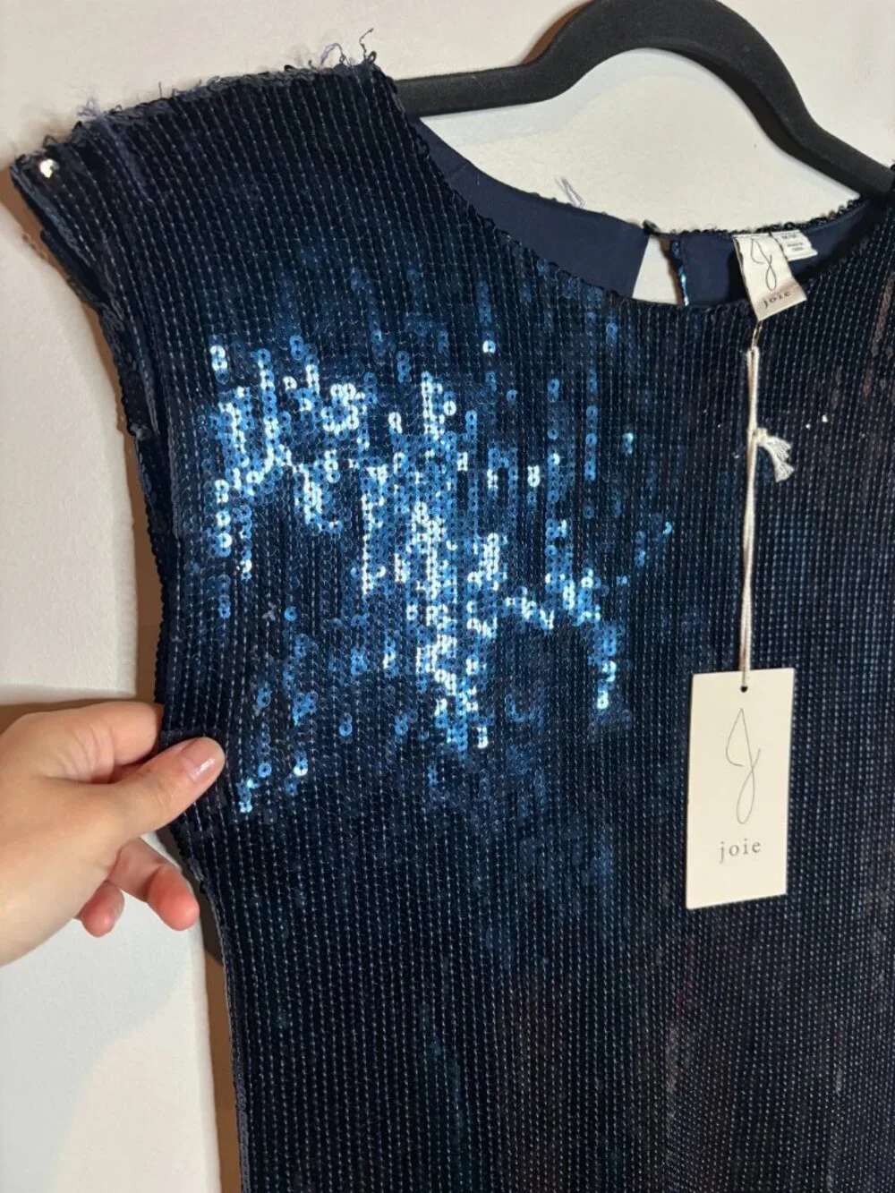 NWT Joie navy blue sequin fringe dress - Flawed - Picture 2 of 7